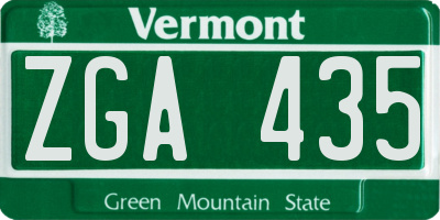 VT license plate ZGA435