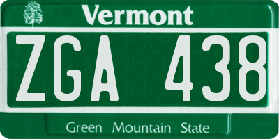 VT license plate ZGA438