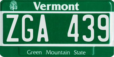 VT license plate ZGA439