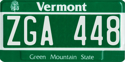 VT license plate ZGA448