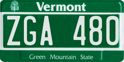 VT license plate ZGA480