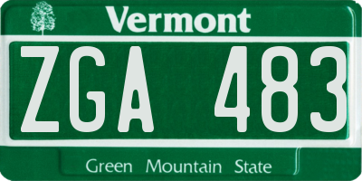 VT license plate ZGA483