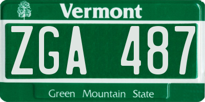 VT license plate ZGA487