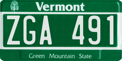 VT license plate ZGA491