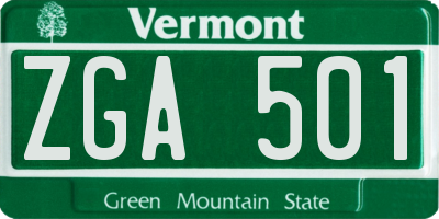 VT license plate ZGA501