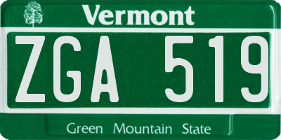 VT license plate ZGA519