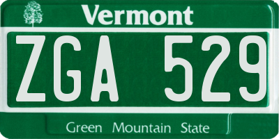 VT license plate ZGA529