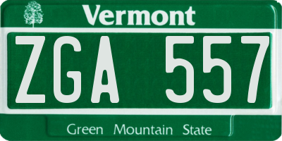 VT license plate ZGA557