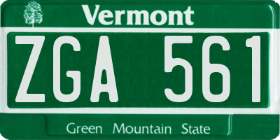 VT license plate ZGA561