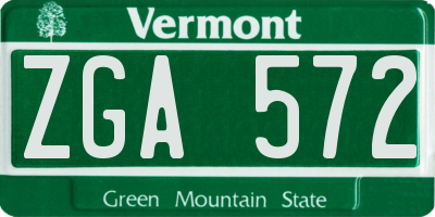 VT license plate ZGA572