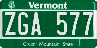 VT license plate ZGA577