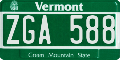 VT license plate ZGA588