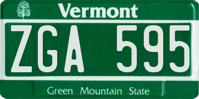 VT license plate ZGA595