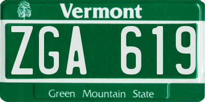 VT license plate ZGA619