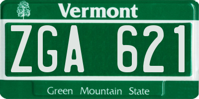 VT license plate ZGA621