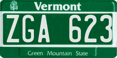 VT license plate ZGA623