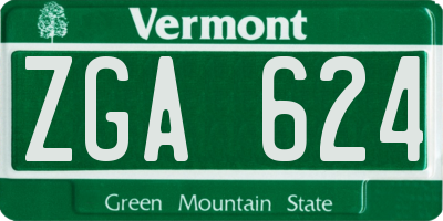 VT license plate ZGA624