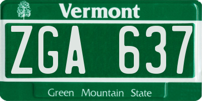 VT license plate ZGA637
