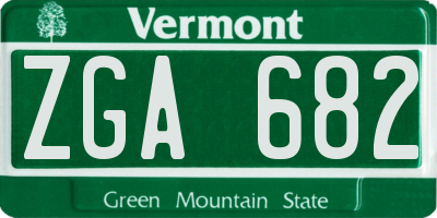 VT license plate ZGA682