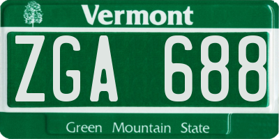 VT license plate ZGA688
