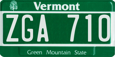 VT license plate ZGA710