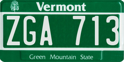 VT license plate ZGA713