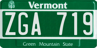VT license plate ZGA719