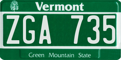 VT license plate ZGA735