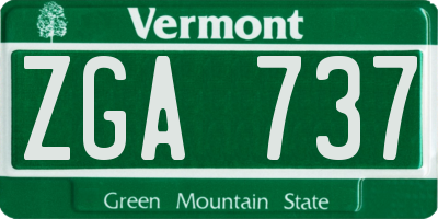 VT license plate ZGA737