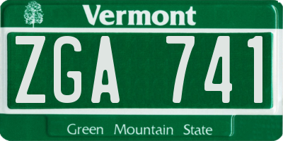 VT license plate ZGA741