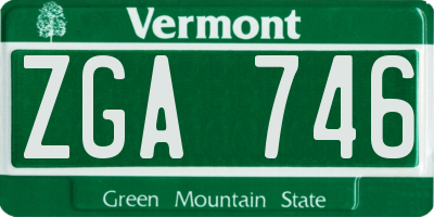 VT license plate ZGA746