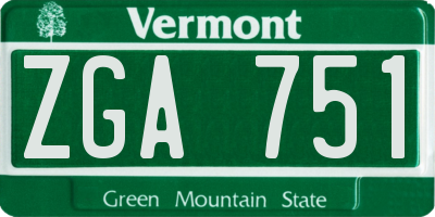VT license plate ZGA751