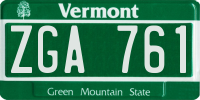 VT license plate ZGA761