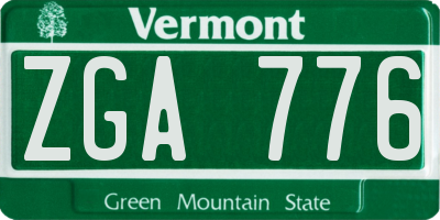VT license plate ZGA776