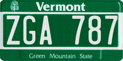 VT license plate ZGA787