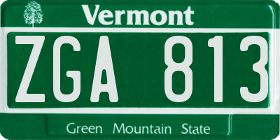 VT license plate ZGA813