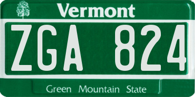 VT license plate ZGA824