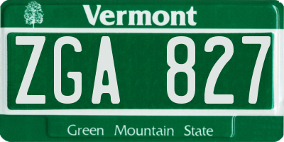 VT license plate ZGA827
