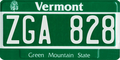 VT license plate ZGA828