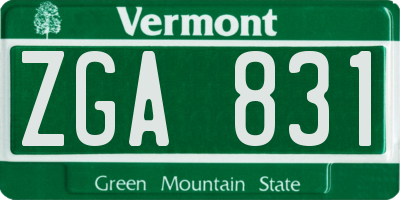 VT license plate ZGA831
