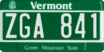 VT license plate ZGA841