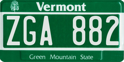 VT license plate ZGA882