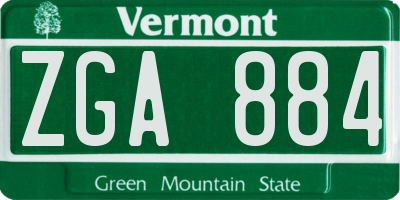VT license plate ZGA884