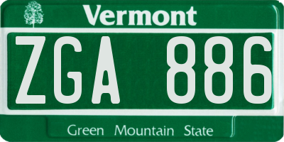 VT license plate ZGA886