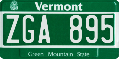 VT license plate ZGA895