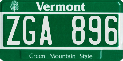 VT license plate ZGA896