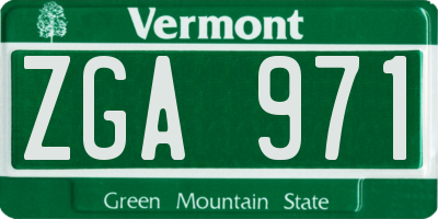 VT license plate ZGA971