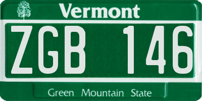 VT license plate ZGB146