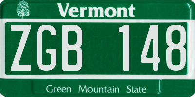 VT license plate ZGB148