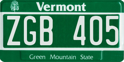 VT license plate ZGB405